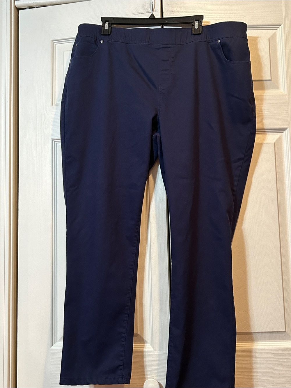 Kim Rogers 20W - Navy Straight-Leg Pull On Pants